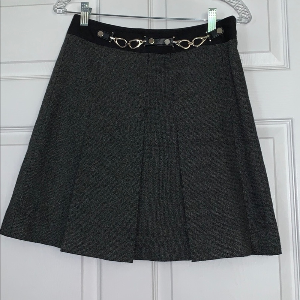 Gray skirt with silver belt